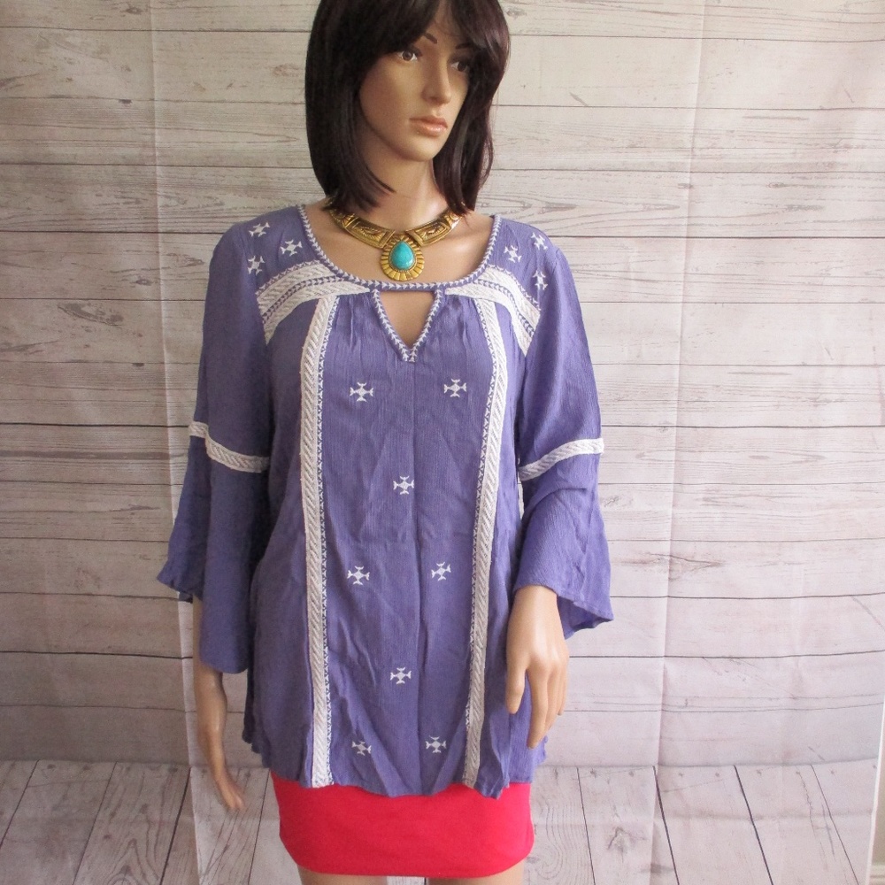 NWT - INTRO purple blouse - sz M - MSRP $44.00